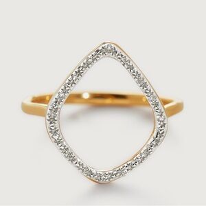 Monica Vinader Riva Diamond Kite Ring size 9